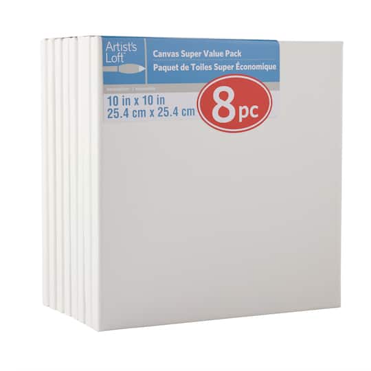 8 Pack 10" x 10" Super Value Canvas by Artist's Loft®